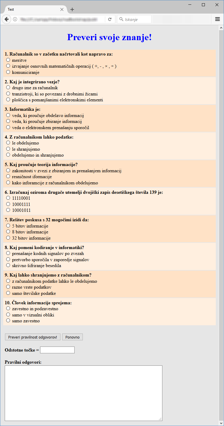 Slika 1.vaje: Test