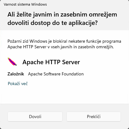 Omogočanje dostopa skozi požarni zid