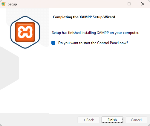Konec namestitve XAMPP