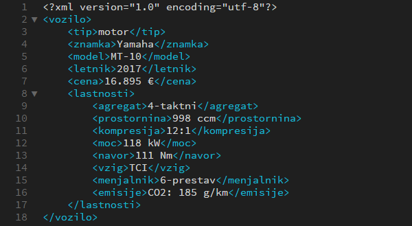 Primer XML datoteke
